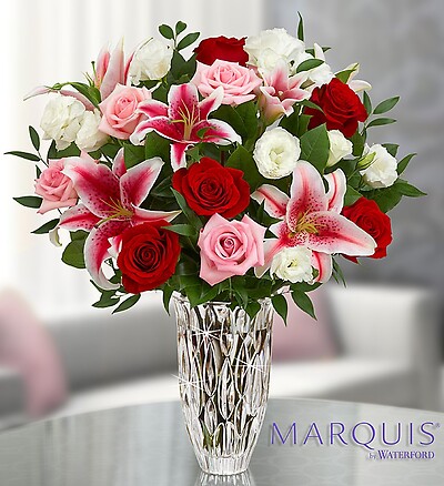 Marquis by Waterford® Red Rose and Lily Bouquet