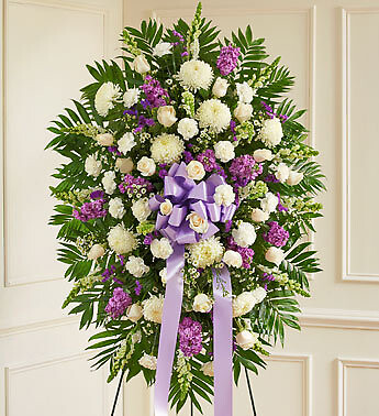 Deepest Sympathies Lavender & White Standing Spray